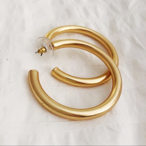 J. Crew Gold Hoop Earrings - Picture 1 of 3